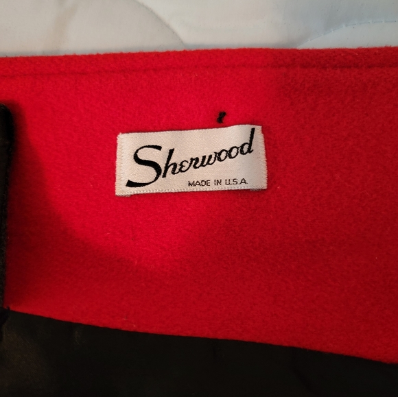 Vintage Sherwood Charcoal Gray/ Red Wool Vest Coat - Picture 5 of 8